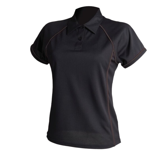 Finden + Hales Ladies Performance Piped Polo Shirt Printed and
