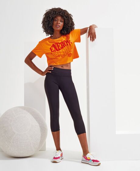 Women's TriDri® recycled performance leggings 3/4 length Thumbnail