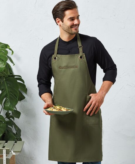 Premier Barley Contrast Stitch Bib Apron Thumbnail