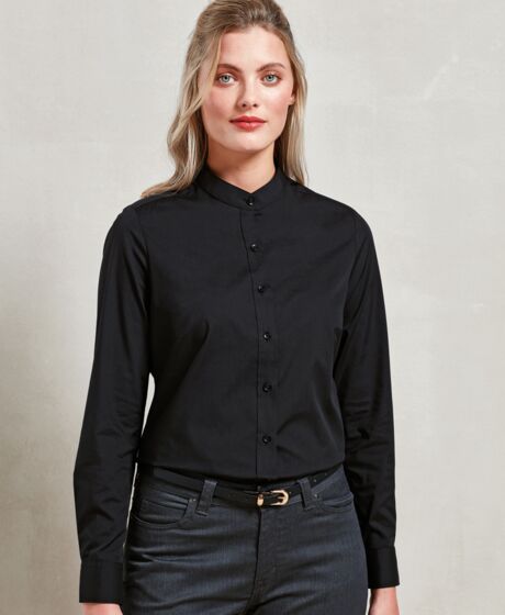 Premier Ladies Banded Collar Grandad Shirt Thumbnail