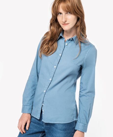 Native Spirit Ladies Washed Long Sleeve Shirt Thumbnail
