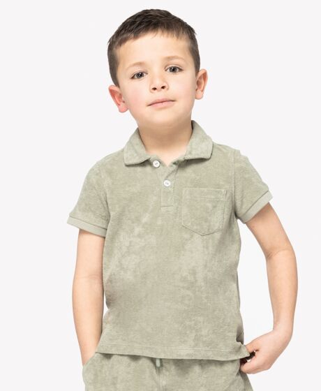 Native Spirit Kids Terry Towel Polo Shirt Thumbnail