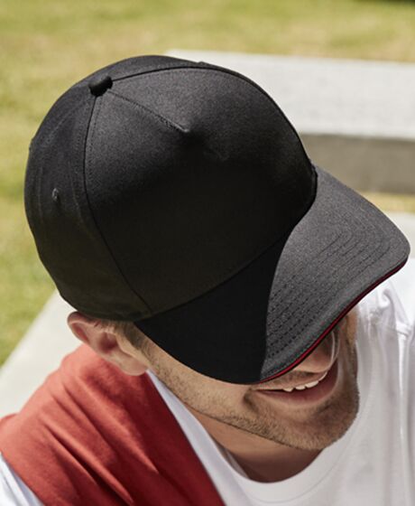 Beechfield EarthAware® Classic Organic Cotton 5 Panel Sandwich Peak Cap Thumbnail