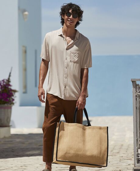 Natural starched jute market shopper Thumbnail