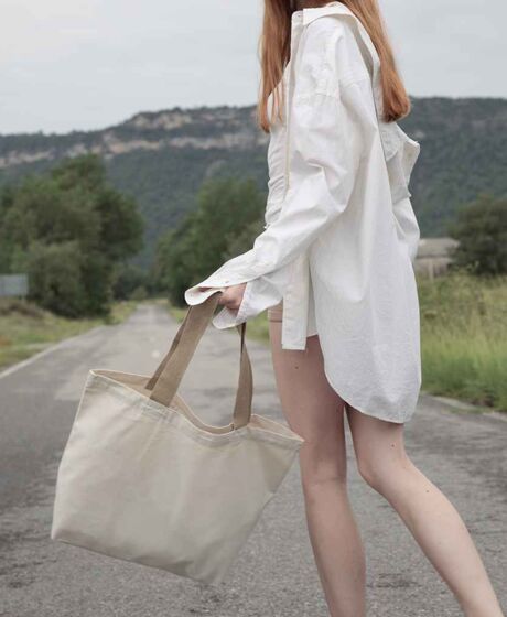 Kimood Large Recycled Flat-Bottom Shopping Bag Thumbnail