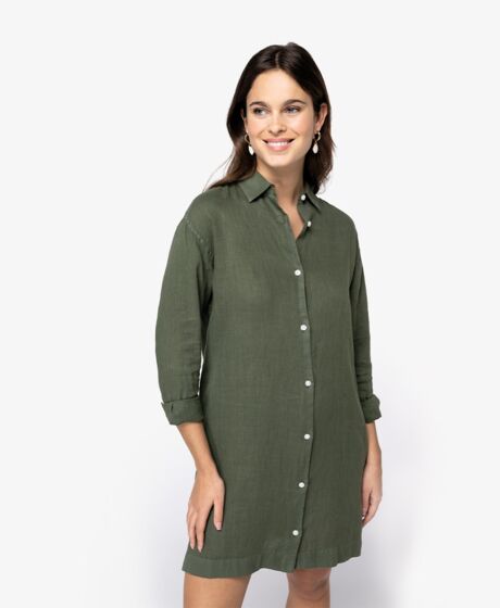 Spasso Ladies Linen Dress Shirt Thumbnail