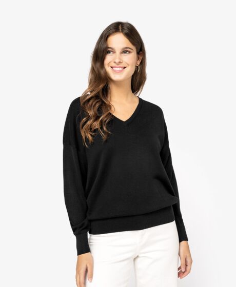 Spasso Ladies TENCEL™ V Neck Sweater Thumbnail