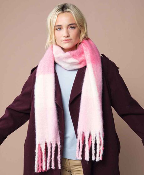 Beechfield Fluffy Check Scarf Thumbnail