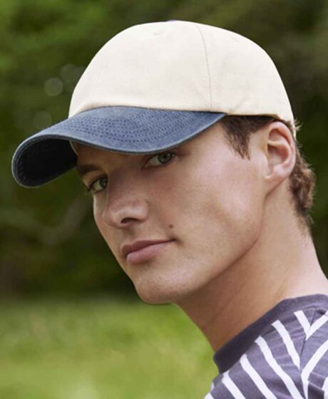Beechfield Contrast Peak Low Profile Vintage Cap Thumbnail