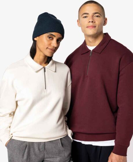 Native Spirit Unisex 1/4 Zip Sweatshirt with Polo Collar Thumbnail