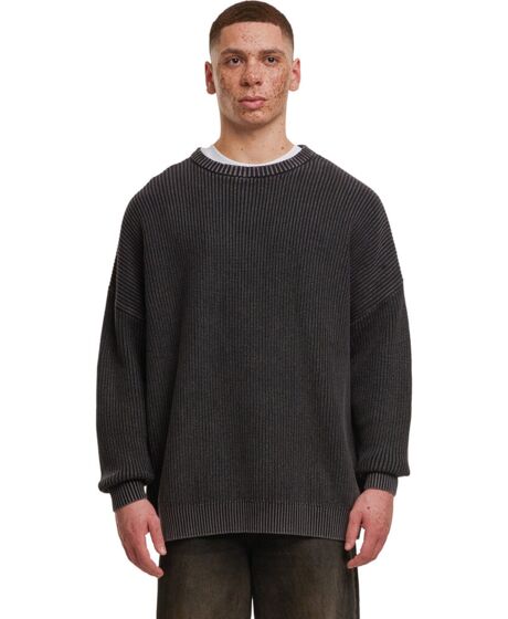 Acid washed knitted oversized sweater Thumbnail