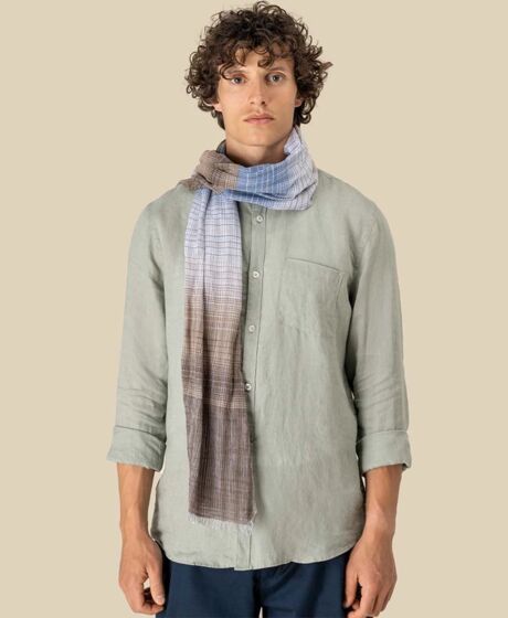 Spasso Brown Double Striped Scarf Thumbnail