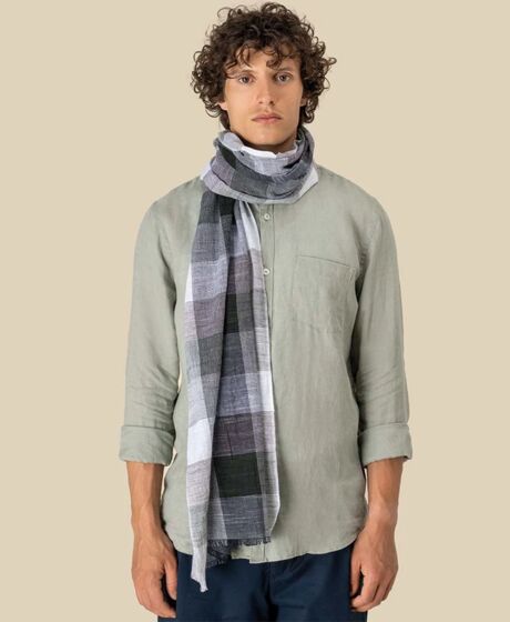 Spasso Greenish Check Scarf Thumbnail