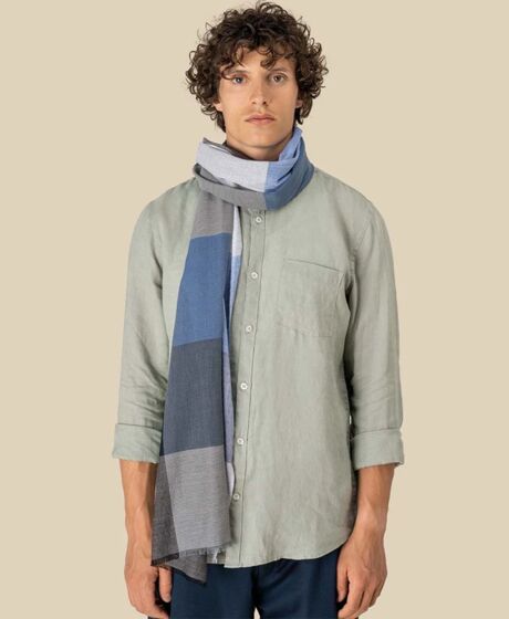 Spasso Blue Check Scarf Thumbnail