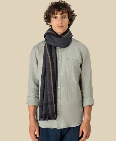 Spasso Grey Pixel Check Scarf Thumbnail