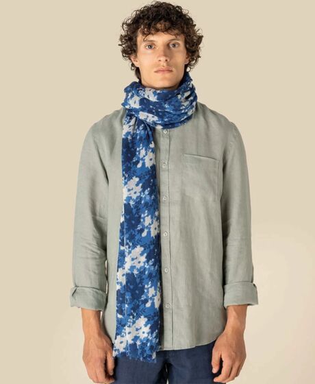 Spasso Blue Floral Scarf Thumbnail