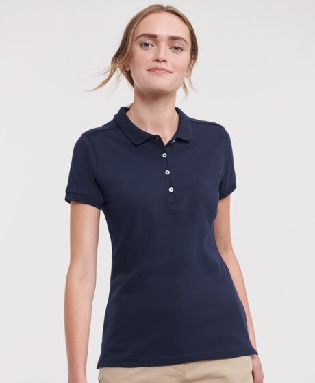 Russell Ladies Stretch Piqué Polo Shirt Thumbnail