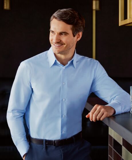 Russell Collection Long Sleeve Tailored Oxford Shirt Thumbnail