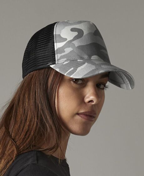 Beechfield Camo Snapback Trucker Cap Thumbnail