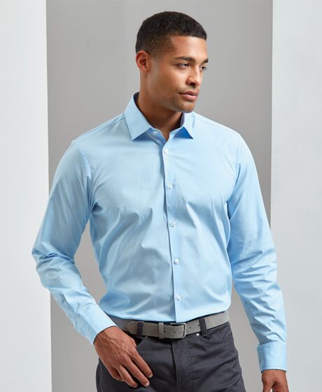 Premier Long Sleeve Stretch Fit Poplin Shirt Thumbnail