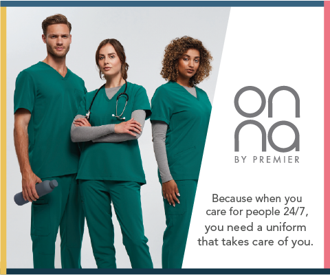 onna tunic premier scrubs healthcare bubble customised logo embroidery print physiotherapy pharmacy care homes dentistry veterinary medical childcare housekeeping aesthetics cosmetics salon spa beauty