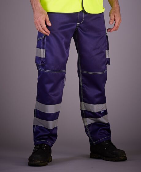 Yoko Hi-Vis Cargo Trousers with Knee Pad Pockets Thumbnail