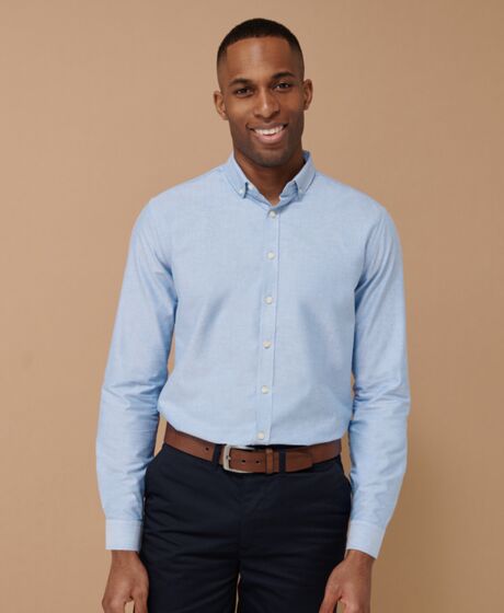 Henbury Modern Long Sleeve Regular Fit Oxford Shirt Thumbnail