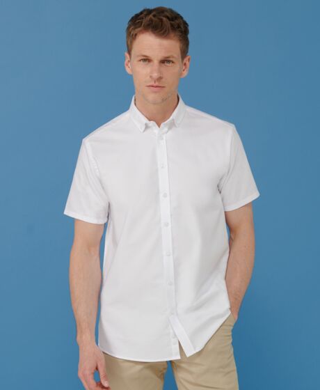 Henbury Modern Short Sleeve Regular Fit Oxford Shirt Thumbnail