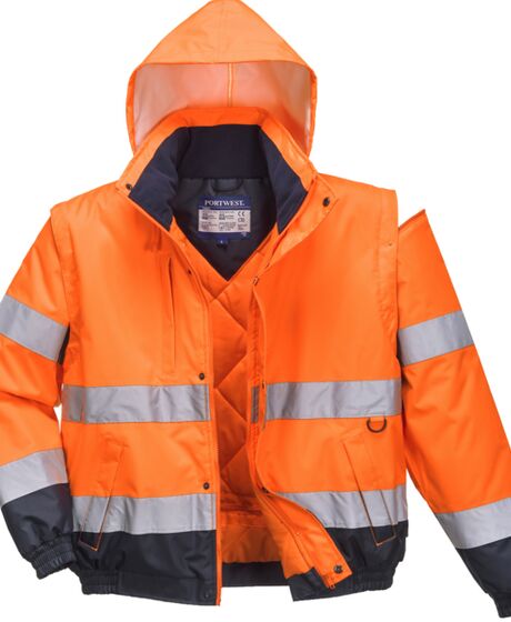 Hi-Vis 2-in-1 Contrast Bomber Jacket Thumbnail