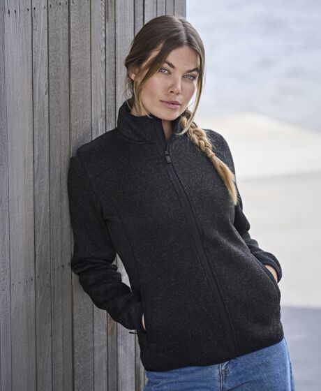 Tee Jays Ladies Knitted Outdoor Fleece Jacket Thumbnail