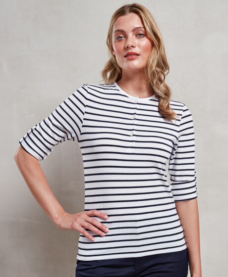 Premier Ladies Long John Roll Sleeve T-Shirt Thumbnail