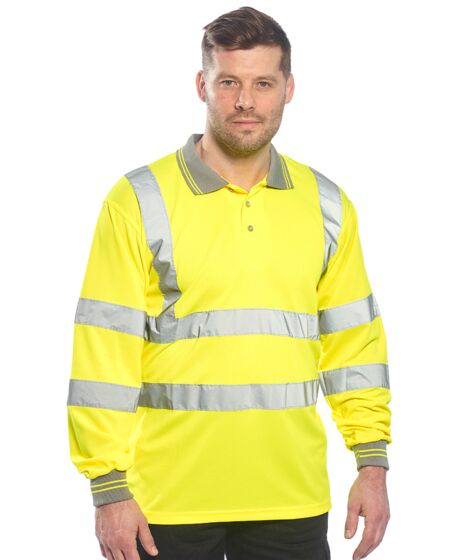 Portwest Hi-Vis Long Sleeve Polo Shirt Thumbnail