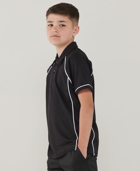 Finden + Hales Kids Performance Piped Polo Shirt Thumbnail