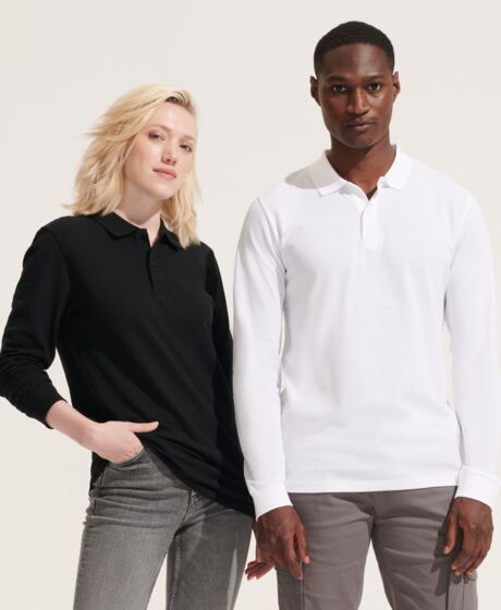 SOL'S Unisex Planet Long Sleeve Piqué Polo Shirt Thumbnail