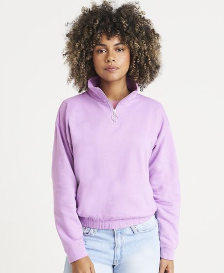 AWDis Ladies Cropped 1/4 Zip Sweatshirt Thumbnail