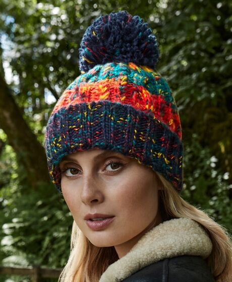 Beechfield Corkscrew Pom Pom Beanie Thumbnail