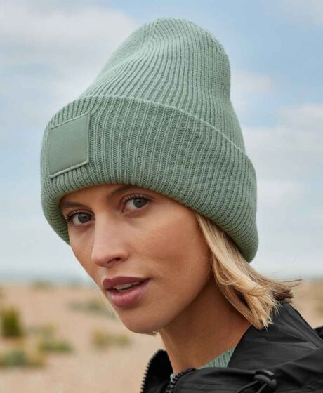Beechfield Deep Cuff Tonal Patch Beanie Thumbnail