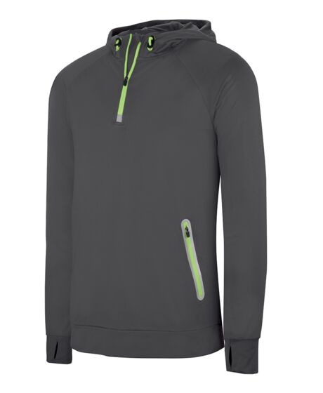 Proact Zip Neck Hooded Sweatshirt Thumbnail