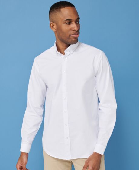 Henbury Modern Long Sleeve Classic Fit Oxford Shirt Thumbnail