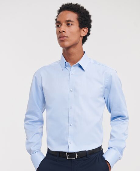 Russell Collection Long Sleeve Herringbone Shirt Thumbnail